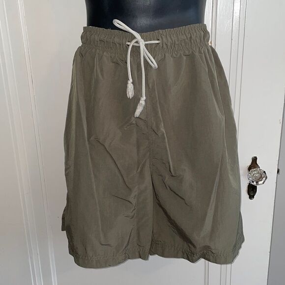 Sand N Sun army green polyester swim trunks - Picture 1 of 8